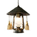 Ashley Rustic Elegance: Bronze Pendant Lamp With Cream Glass Shade Lighting