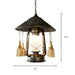 Ashley Rustic Elegance: Bronze Pendant Lamp With Cream Glass Shade Lighting