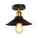 Sarah - Industrial Semi - Flush Mount Ceiling Light With Flared Shade Black