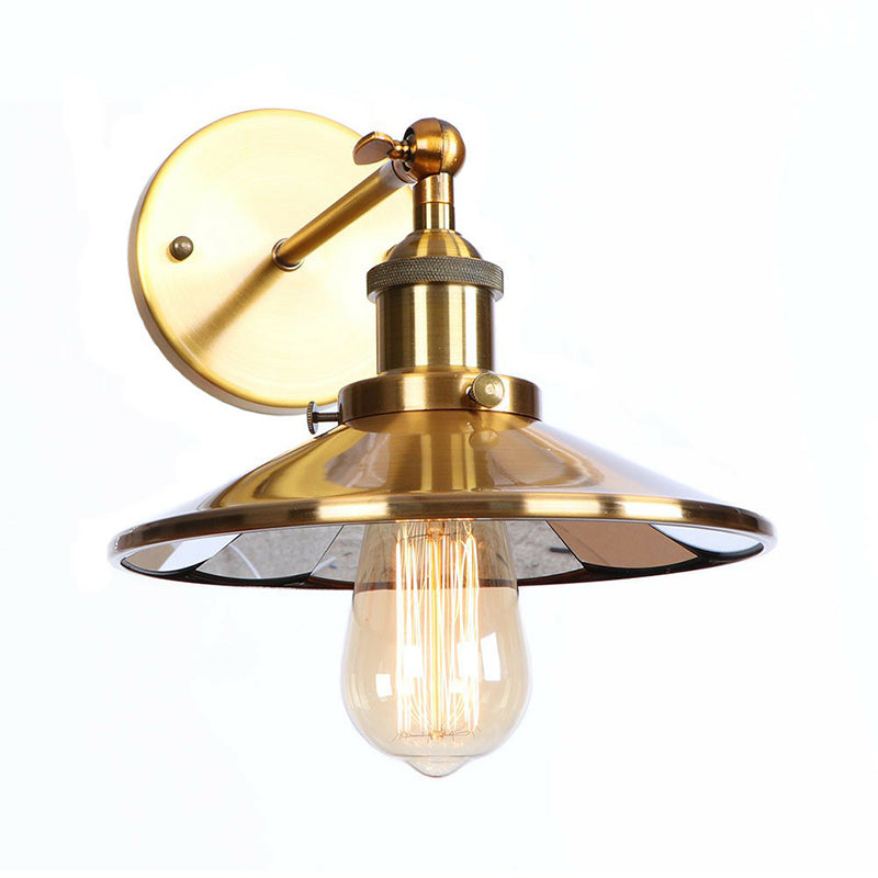 Embrace Industrial Versatility: The Adjustable Wall Sconce With Selectable Shade Brass / D Wall