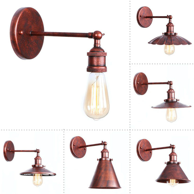 Illuminate Your Space With Rustic Charm: The Adjustable Farmhouse Wall Lamp Rust / A Wall Lamp