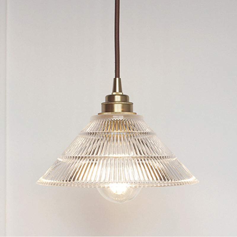 Embrace Minimalist Elegance: The Clear Ribbed Glass Pendant Light