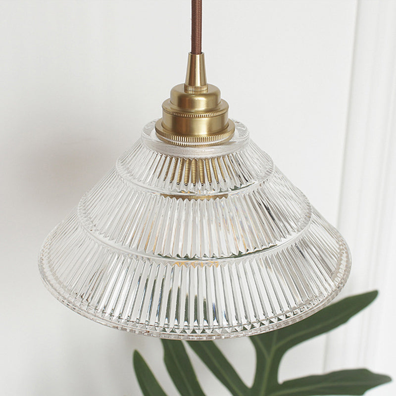 Embrace Minimalist Elegance: The Clear Ribbed Glass Pendant Light