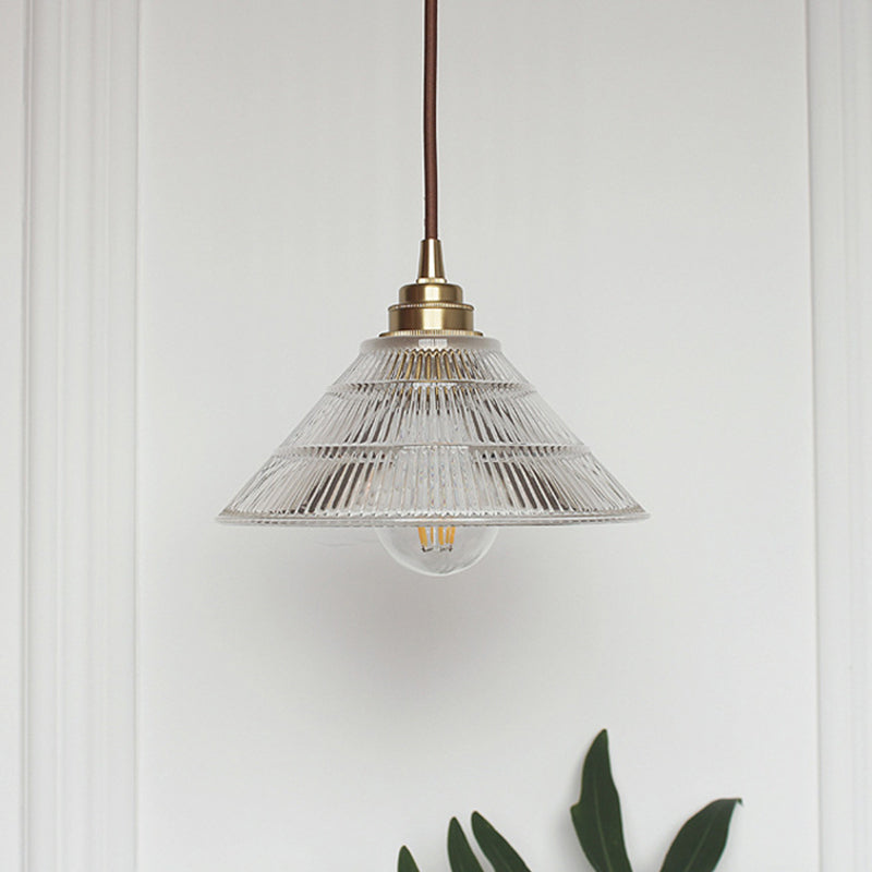 Embrace Minimalist Elegance: The Clear Ribbed Glass Pendant Light