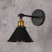 Alice - Industrial Black And Brass Flared Sconce Wall Lamp