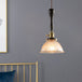 Evelyn - Modern Industrial Pendant Light With Ribbed Glass Shade