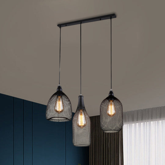 Sofia Industrial Chandelier: A Striking Centerpiece For Your Dining Room Black / Linear