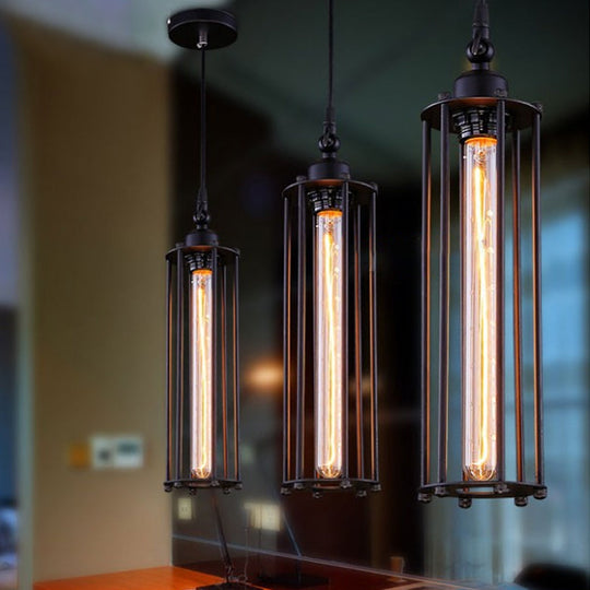 Madelyn - Black Industrial Tube Pendant Light