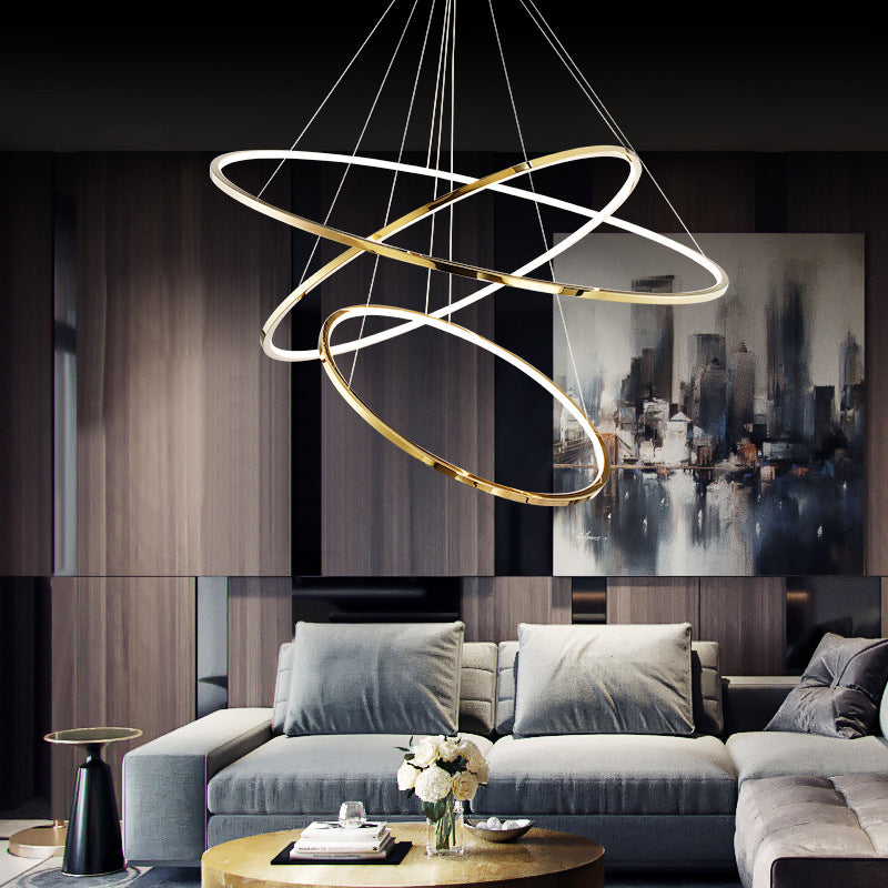 Embrace Modern Elegance With The Extra - Slim Gold Led Pendant Chandelier / 3 Tiers Lights