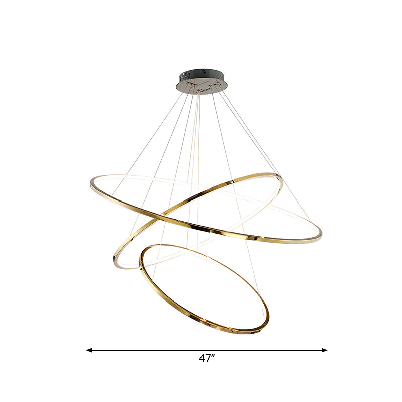 Amira Modern Led Chandelier: 3 Or 5 Tiers Of Golden Elegance Pendant Lighting