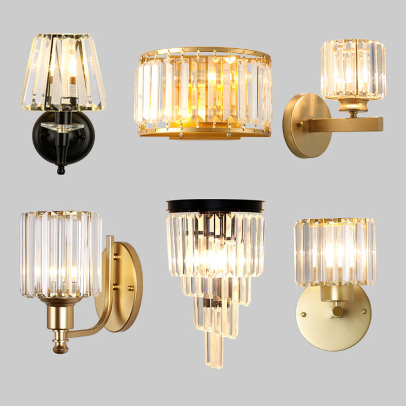 Payton Elegance Meets Prismatic Brilliance: The Gold Wall Lamp With Crystal Shade