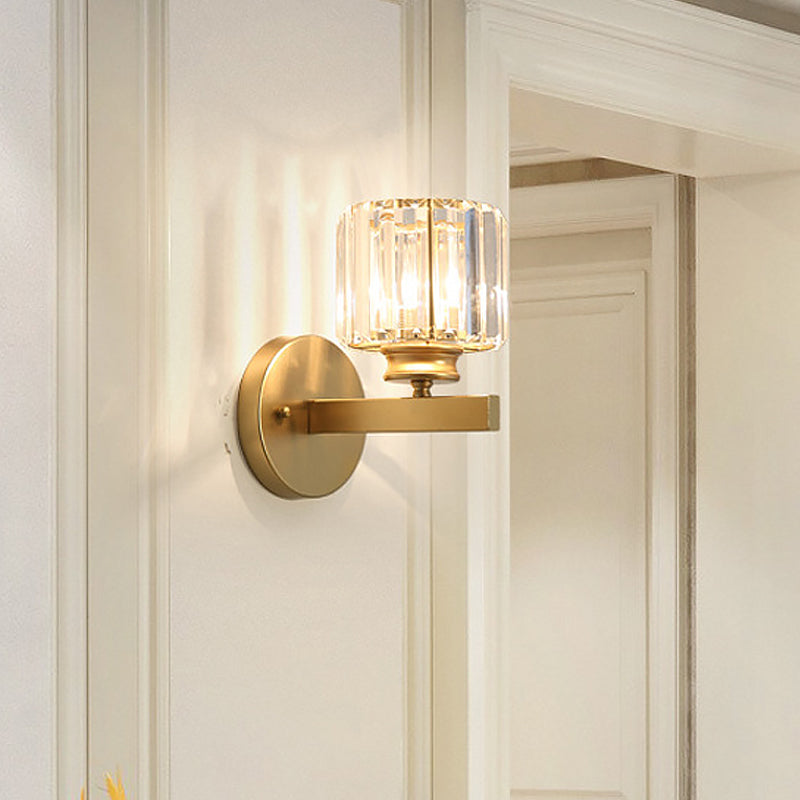 Payton Elegance Meets Prismatic Brilliance: The Gold Wall Lamp With Crystal Shade