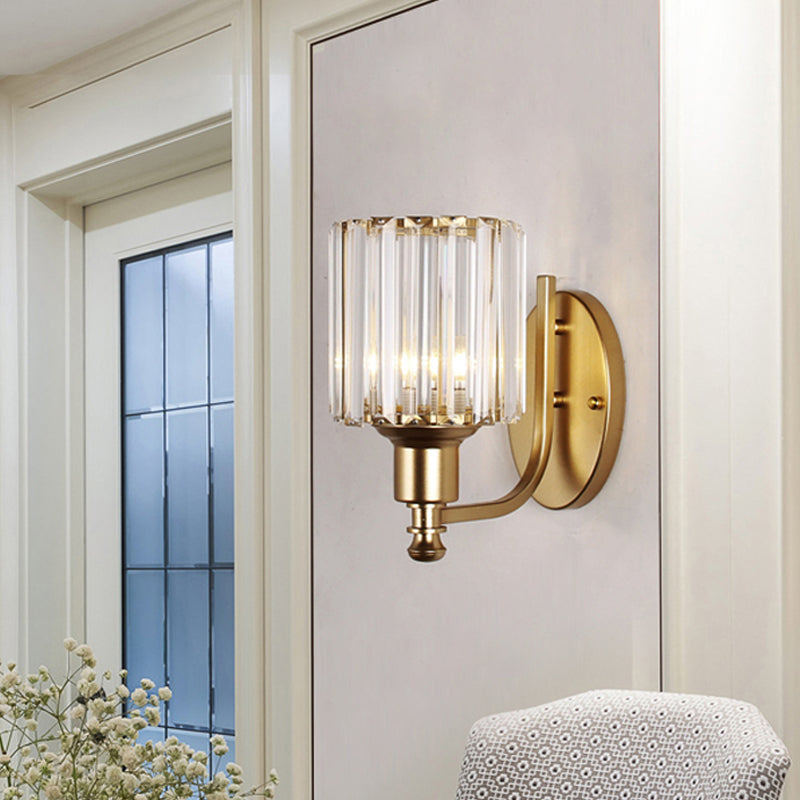 Payton Elegance Meets Prismatic Brilliance: The Gold Wall Lamp With Crystal Shade