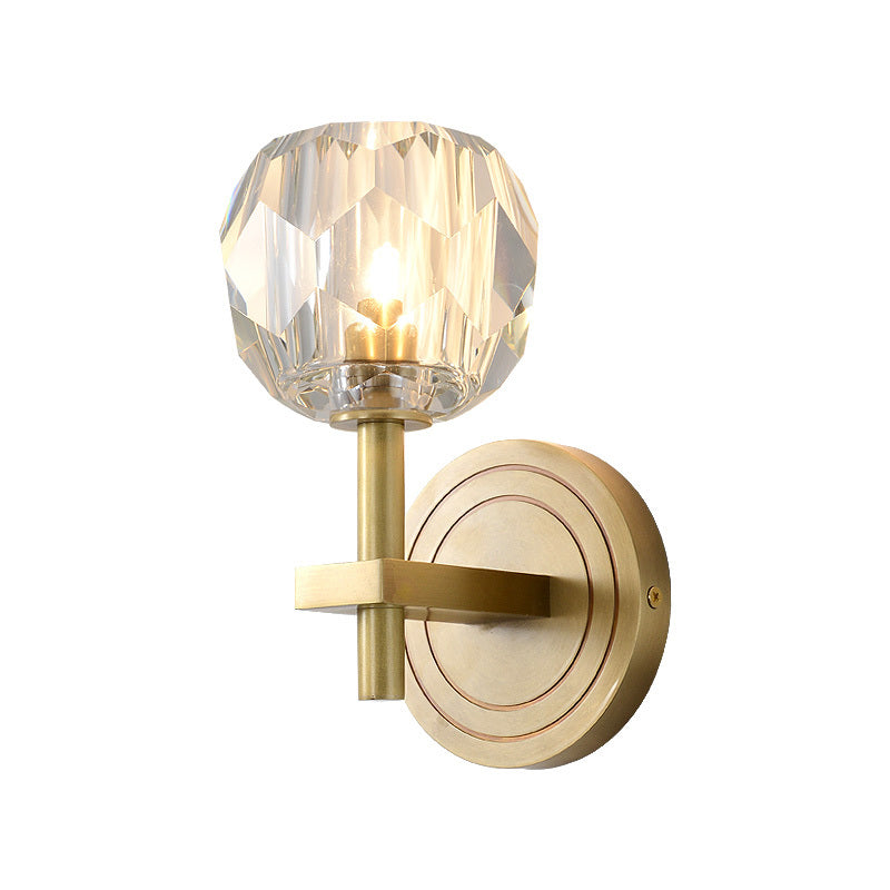 Glimmering Elegance: The Horizon Wall Sconce - Modern Light With Crystal Flair