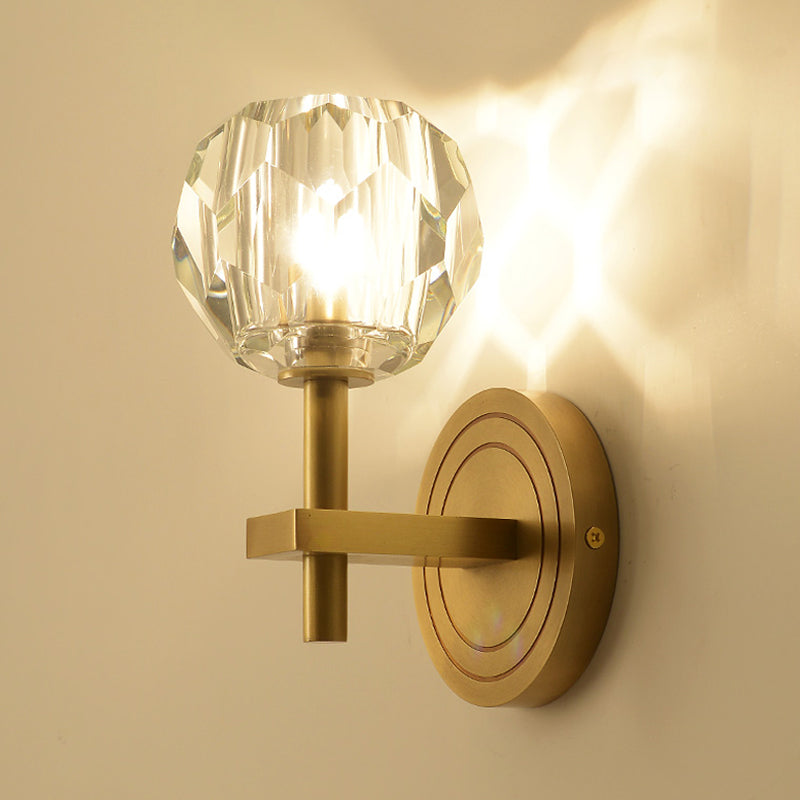 Glimmering Elegance: The Horizon Wall Sconce - Modern Light With Crystal Flair