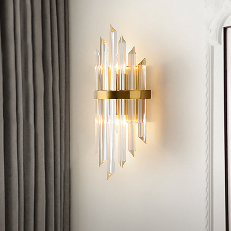 Alivia Elegance Meets Sparkling Brilliance: The Gold Crystal Wall Sconce (1 - 3 Lights) / C Wall