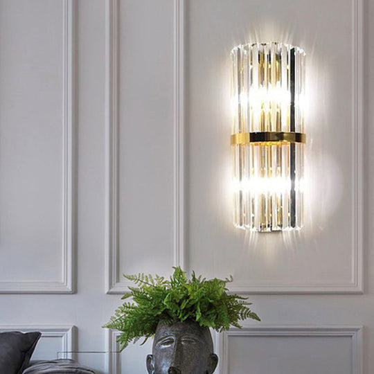 Alivia Elegance Meets Sparkling Brilliance: The Gold Crystal Wall Sconce (1 - 3 Lights) / A Wall