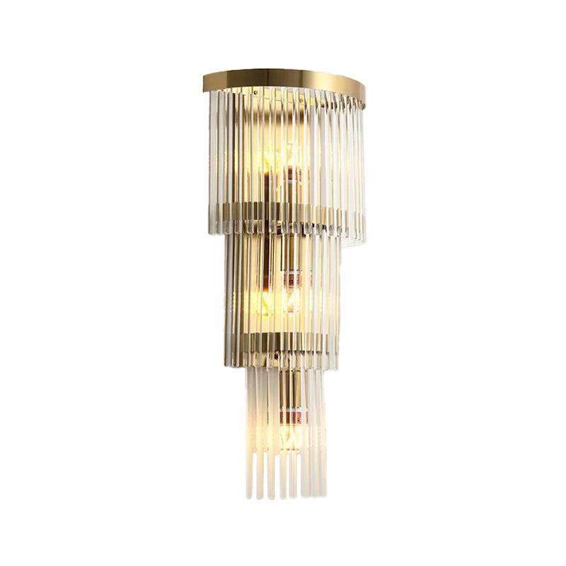 Alivia Elegance Meets Sparkling Brilliance: The Gold Crystal Wall Sconce (1 - 3 Lights) / D Wall