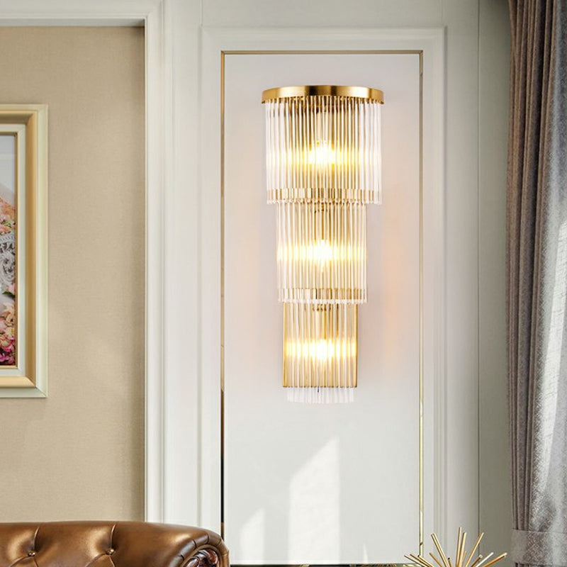 Elevate Your Space With The Luxurious Gold Crystal Wall Sconce / B