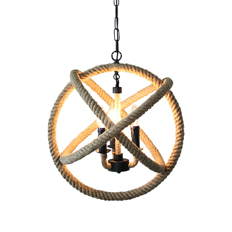 Elevate Your Space With Industrial Charm: The Factory Beige Globe Chandelier Pendant Lighting