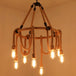 Embrace Exposed Bulb Elegance: The Antiqued Beige Hemp Rope Chandelier 8 / Pendant Lighting