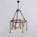 Embrace Exposed Bulb Elegance: The Antiqued Beige Hemp Rope Chandelier Pendant Lighting