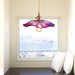 Clara’s Textured Bloom: Industrial Glass Pendant Lamp Purple Lights