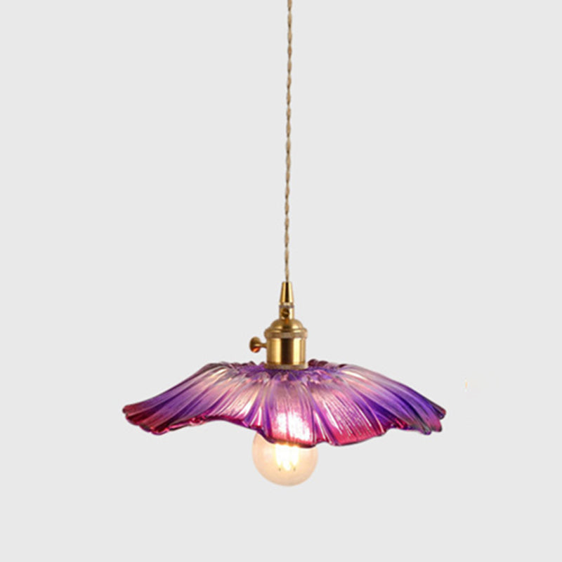 Clara’s Textured Bloom: Industrial Glass Pendant Lamp Lights