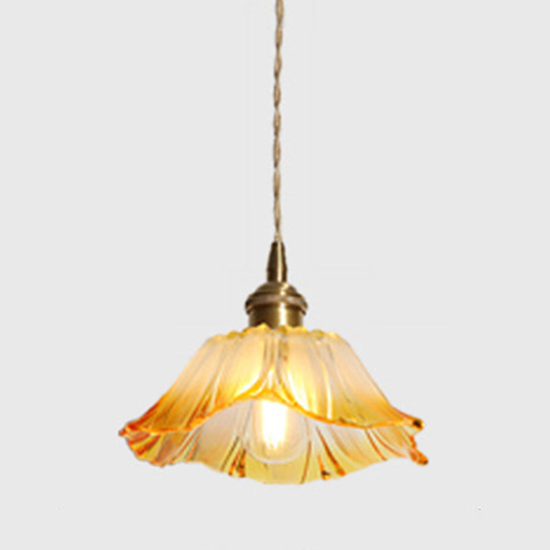 Clara’s Textured Bloom: Industrial Glass Pendant Lamp Lights