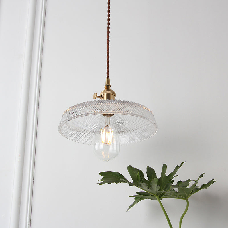 Geometric Elegance Meets Farmhouse Charm: The Geometry Clear Lattice Glass Pendant Light