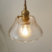 Modern Farmhouse Brass Scalloped 1 - Light Suspension Lamp With Water Glass: Hanging Light