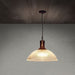 Hélène’s Clear Ribbed Glass Dome Pendant Light - Industrial Bronze Black Hanging For Living