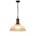 Hélène’s Clear Ribbed Glass Dome Pendant Light - Industrial Bronze Black Hanging For Living