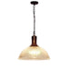 Hélène’s Clear Ribbed Glass Dome Pendant Light - Industrial Bronze Black Hanging For Living