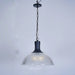 Hélène’s Clear Ribbed Glass Dome Pendant Light - Industrial Bronze Black Hanging For Living