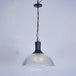 Hélène’s Clear Ribbed Glass Dome Pendant Light - Industrial Bronze Black Hanging For Living