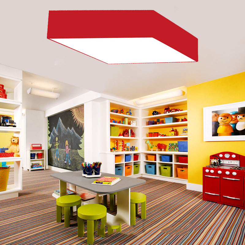 Rhombus: Modern Led Ceiling Light For A Fun And Functional Classroom Red