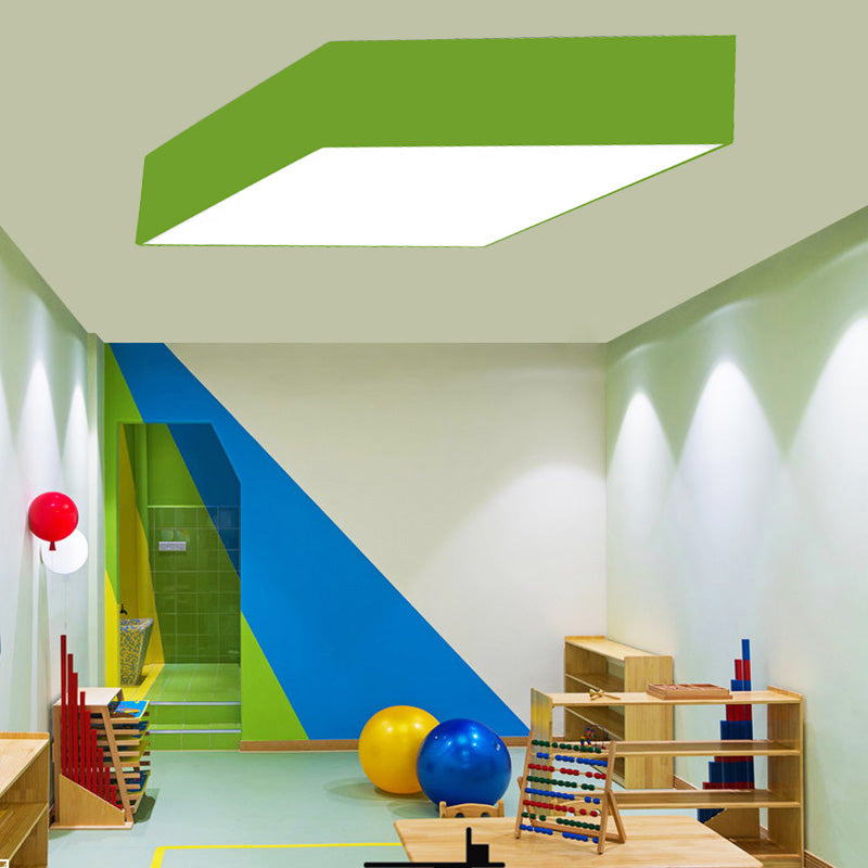 Rhombus: Modern Led Ceiling Light For A Fun And Functional Classroom Green