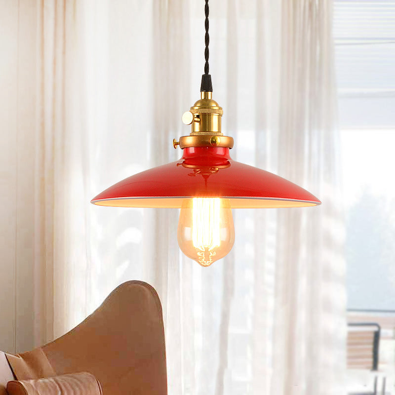 Industrial Pendant Light - Vintage Charm For Dining Rooms Red