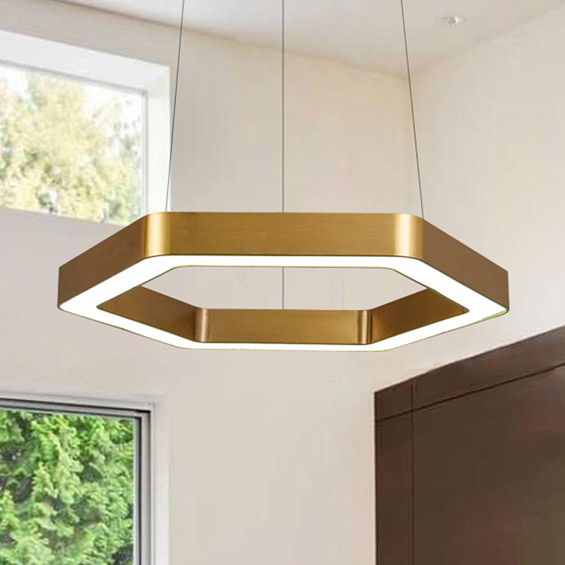 Jordyn Modern Gold Hexagon Pendant Light / 16’ A