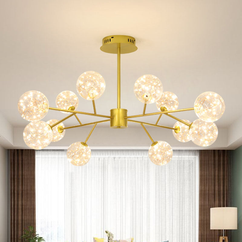 Isabella’s Modern Gold Starry Chandelier 12 / Natural