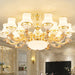 Modern Elegance Meets Versatility: The Curved Arm Metal Chandelier 15 / White