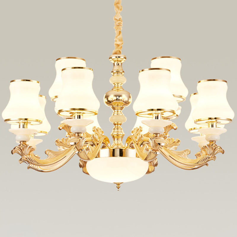 Modern Elegance Meets Versatility: The Curved Arm Metal Chandelier 12 / White