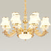 Modern Elegance Meets Versatility: The Curved Arm Metal Chandelier 12 / White