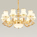 Modern Elegance Meets Versatility: The Curved Arm Metal Chandelier 10 / White