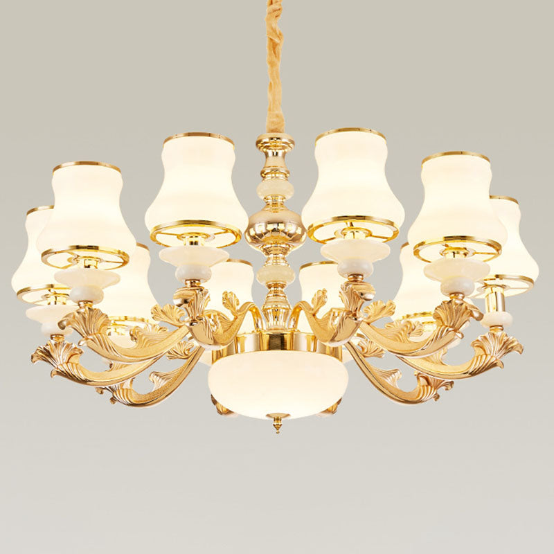 Modern Elegance Meets Versatility: The Curved Arm Metal Chandelier 10 / White