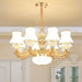 Modern Elegance Meets Versatility: The Curved Arm Metal Chandelier 8 / White