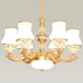 Modern Elegance Meets Versatility: The Curved Arm Metal Chandelier 6 / White