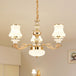 Modern Elegance Meets Versatility: The Curved Arm Metal Chandelier 3 / White