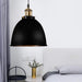 Antique Style Dome Pendant Lamp 1 Light Wrought Iron Hanging Fixture With Cord In Black/Rust Black